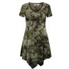 imageLock and Love Womens Short Sleeve All Over TieDye Ombre Tunic ShirtWt1063olive