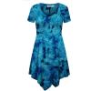 imageLock and Love Womens Short Sleeve All Over TieDye Ombre Tunic ShirtWt1063teal
