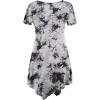 imageLock and Love Womens Short Sleeve All Over TieDye Ombre Tunic ShirtWt1063whiteblack
