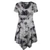 imageLock and Love Womens Short Sleeve All Over TieDye Ombre Tunic ShirtWt1063whiteblack