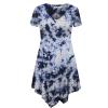 imageLock and Love Womens Short Sleeve All Over TieDye Ombre Tunic ShirtWt1063whitenavy