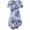imageLock and Love Womens Short Sleeve All Over TieDye Ombre Tunic ShirtWt1063whitenavy