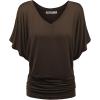 imageLock and Love Womens Short Sleeve Crew NeckV Neck TieDye Dolman Tunic TopWt1038brown