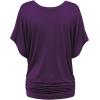 imageLock and Love Womens Short Sleeve Crew NeckV Neck TieDye Dolman Tunic TopWt1038darkpurple