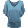 imageLock and Love Womens Short Sleeve Crew NeckV Neck TieDye Dolman Tunic TopWt1038denim