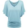 imageLock and Love Womens Short Sleeve Crew NeckV Neck TieDye Dolman Tunic TopWt1038lightblue