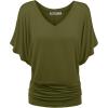 imageLock and Love Womens Short Sleeve Crew NeckV Neck TieDye Dolman Tunic TopWt1038olive