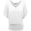 imageLock and Love Womens Short Sleeve Crew NeckV Neck TieDye Dolman Tunic TopWt1038white