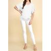 imageLock and Love Womens Short Sleeve Crew NeckV Neck TieDye Dolman Tunic TopWt1038white
