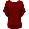 imageLock and Love Womens Short Sleeve Crew NeckV Neck TieDye Dolman Tunic TopWt1038wine