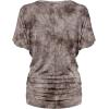 imageLock and Love Womens Short Sleeve Crew NeckV Neck TieDye Dolman Tunic TopWt1114brown