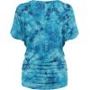 imageLock and Love Womens Short Sleeve Crew NeckV Neck TieDye Dolman Tunic TopWt1114teal