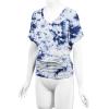 imageLock and Love Womens Short Sleeve Crew NeckV Neck TieDye Dolman Tunic TopWt1114whitenavy