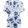 imageLock and Love Womens Short Sleeve Crew NeckV Neck TieDye Dolman Tunic TopWt1114whitenavy