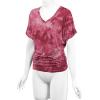 imageLock and Love Womens Short Sleeve Crew NeckV Neck TieDye Dolman Tunic TopWt1114wine