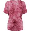 imageLock and Love Womens Short Sleeve Crew NeckV Neck TieDye Dolman Tunic TopWt1114wine