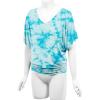 imageLock and Love Womens Short Sleeve Crew NeckV Neck TieDye Dolman Tunic TopWt1116aqua