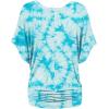 imageLock and Love Womens Short Sleeve Crew NeckV Neck TieDye Dolman Tunic TopWt1116aqua