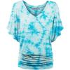 imageLock and Love Womens Short Sleeve Crew NeckV Neck TieDye Dolman Tunic TopWt1116aqua
