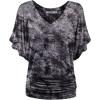 imageLock and Love Womens Short Sleeve Crew NeckV Neck TieDye Dolman Tunic TopWt1116black