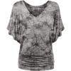 imageLock and Love Womens Short Sleeve Crew NeckV Neck TieDye Dolman Tunic TopWt1116brown