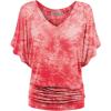 imageLock and Love Womens Short Sleeve Crew NeckV Neck TieDye Dolman Tunic TopWt1116coral