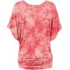 imageLock and Love Womens Short Sleeve Crew NeckV Neck TieDye Dolman Tunic TopWt1116coral
