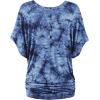 imageLock and Love Womens Short Sleeve Crew NeckV Neck TieDye Dolman Tunic TopWt1116navy