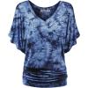 imageLock and Love Womens Short Sleeve Crew NeckV Neck TieDye Dolman Tunic TopWt1116navy