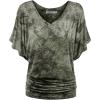 imageLock and Love Womens Short Sleeve Crew NeckV Neck TieDye Dolman Tunic TopWt1116olive