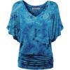 imageLock and Love Womens Short Sleeve Crew NeckV Neck TieDye Dolman Tunic TopWt1116teal