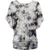 imageLock and Love Womens Short Sleeve Crew NeckV Neck TieDye Dolman Tunic TopWt1116whiteblack