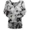 imageLock and Love Womens Short Sleeve Crew NeckV Neck TieDye Dolman Tunic TopWt1116whiteblack