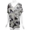 imageLock and Love Womens Short Sleeve Crew NeckV Neck TieDye Dolman Tunic TopWt1116whiteblack