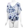 imageLock and Love Womens Short Sleeve Crew NeckV Neck TieDye Dolman Tunic TopWt1116whitenavy
