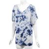 imageLock and Love Womens Short Sleeve Crew NeckV Neck TieDye Dolman Tunic TopWt1116whitenavy