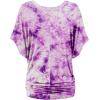 imageLock and Love Womens Short Sleeve Crew NeckV Neck TieDye Dolman Tunic TopWt1116whitepurple
