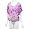 imageLock and Love Womens Short Sleeve Crew NeckV Neck TieDye Dolman Tunic TopWt1116whitepurple