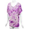 imageLock and Love Womens Short Sleeve Crew NeckV Neck TieDye Dolman Tunic TopWt1116whitepurple