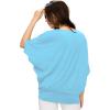 imageLock and Love Womens Solid Scoop Neck Short Sleeve Loose Blouse Batwing Dolman Top OversizeWt1073aqua