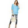 imageLock and Love Womens Solid Scoop Neck Short Sleeve Loose Blouse Batwing Dolman Top OversizeWt1073aqua