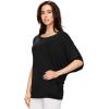imageLock and Love Womens Solid Scoop Neck Short Sleeve Loose Blouse Batwing Dolman Top OversizeWt1073black
