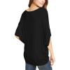 imageLock and Love Womens Solid Scoop Neck Short Sleeve Loose Blouse Batwing Dolman Top OversizeWt1073black