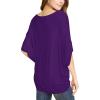 imageLock and Love Womens Solid Scoop Neck Short Sleeve Loose Blouse Batwing Dolman Top OversizeWt1073darkpurple