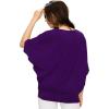 imageLock and Love Womens Solid Scoop Neck Short Sleeve Loose Blouse Batwing Dolman Top OversizeWt1073darkpurple