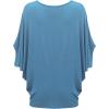 imageLock and Love Womens Solid Scoop Neck Short Sleeve Loose Blouse Batwing Dolman Top OversizeWt1073denim