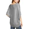 imageLock and Love Womens Solid Scoop Neck Short Sleeve Loose Blouse Batwing Dolman Top OversizeWt1073hdg