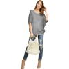 imageLock and Love Womens Solid Scoop Neck Short Sleeve Loose Blouse Batwing Dolman Top OversizeWt1073hdg