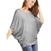 imageLock and Love Womens Solid Scoop Neck Short Sleeve Loose Blouse Batwing Dolman Top OversizeWt1073hdg