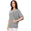 imageLock and Love Womens Solid Scoop Neck Short Sleeve Loose Blouse Batwing Dolman Top OversizeWt1073heathergrey